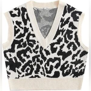 Cheetah Print Sweater Vest